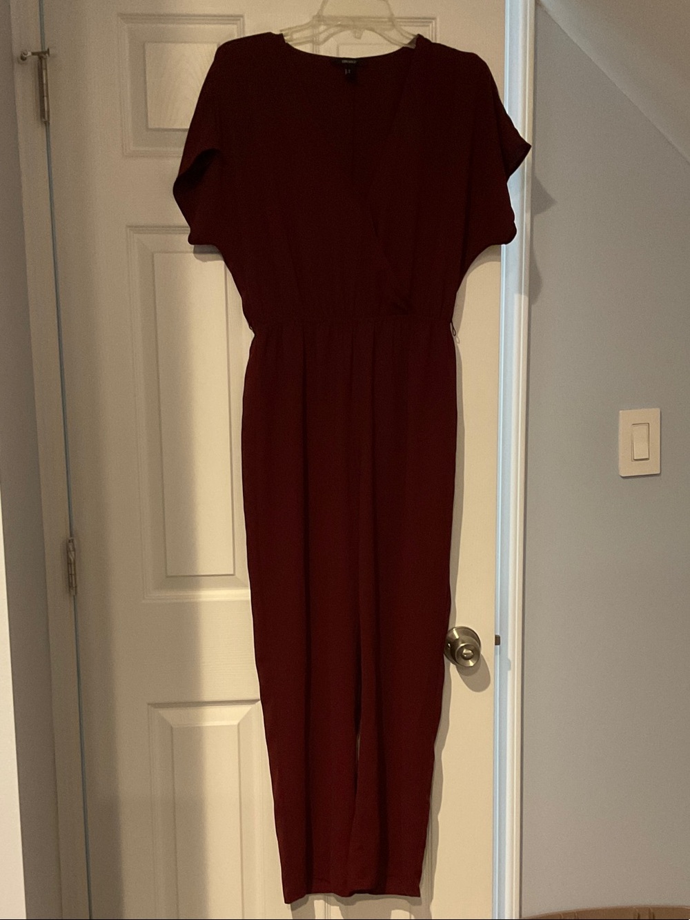 Forever 21 Burgundy Wrap-Front Jumpsuit